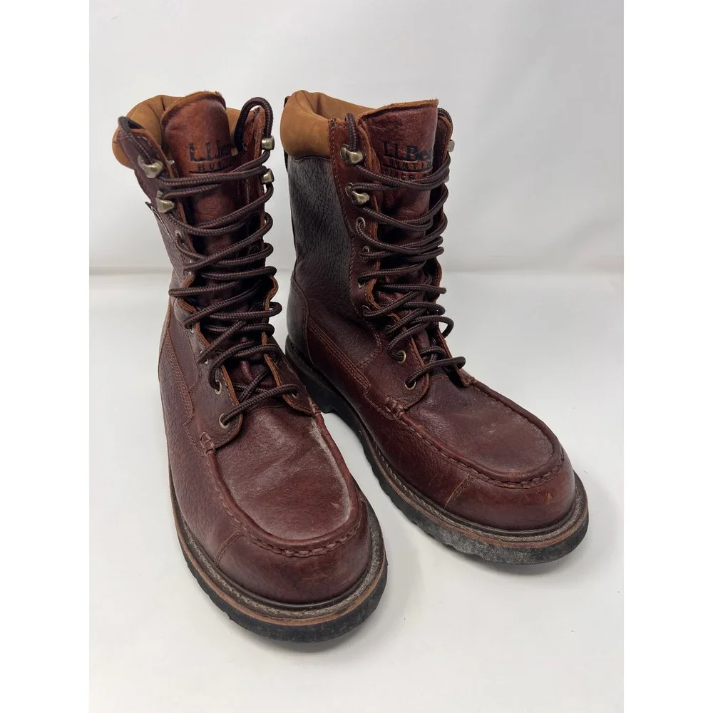 LL Bean Kangaroo Upland Boots Mens 11.5 Gore-Tex Vibram Leather Brown Waterproof